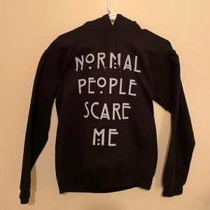 “Normal people scare me” black hoodie